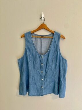 Old Navy Light Blue Denim Button Vest